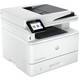 HP Laserjet Pro MFP 4101Fdn Printer, white, touchscreen display, compact multifunction design.
