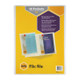Marbig Flic File A3 10 Pocket Insert Cover, clear genuine, yellow packaging with product display.
