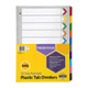 Marbig A3 10 Tab Reinforced Index Dividers, Genuine, Portrait, Plastic Tab, Multicolor, A3 size.