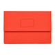 Marbig Slimpick Foolscap Document Wallet, red, genuine, rectangular with central label area on top.