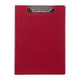 Marbig A4 Clipfolder Polypropylene in red color with metal clip on top, genuine product shown.