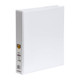 Marbig Clearview A4 38mm 2D Ring Binder, white, showcasing its label and barcode details.