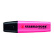 Stabilo Boss Original pink highlighter, black cap, genuine product, vibrant pink body with brand logo.