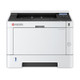 Kyocera PA4000WX Laser printer, white and black, with digital display and Kyocera logo on front.