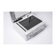 Brother DCPJ1800DW Inkjet printer with open top and white body on a plain background.