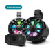 ECOXGEAR ETB08 2-Pack Black 8 Inch Marine Amplified Speakers + 1 Battery Pack