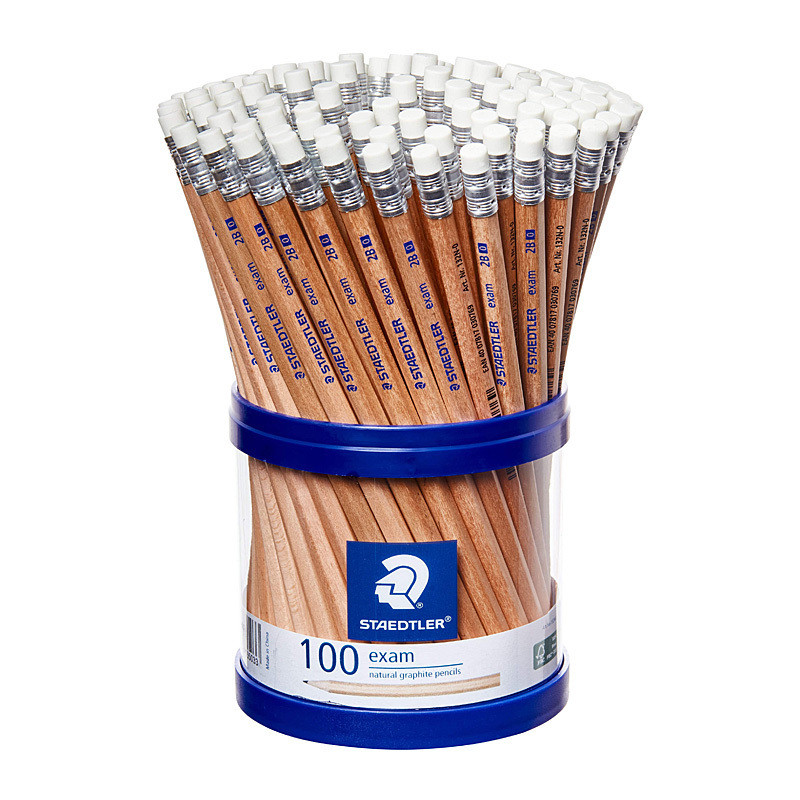 Staedtler 2B Exam Pencils with Eraser - Genuine 100 Pack