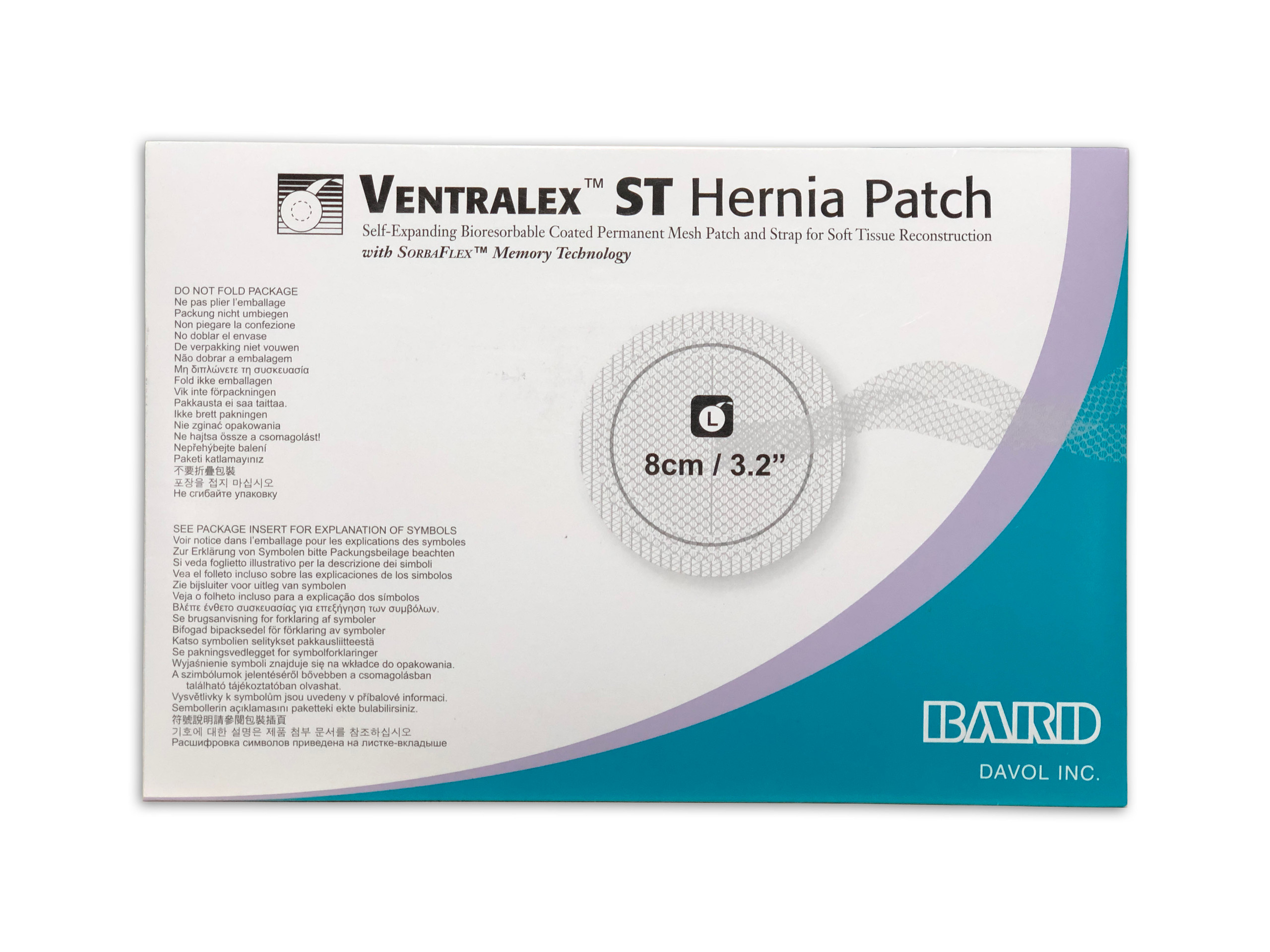 5950008 Bard Mesh Ventralex ST Hernia Patch w/Strap, 6.4cm Box of 1
