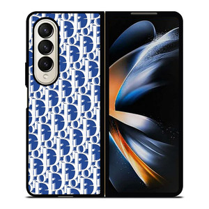 CHRISTIAN DIOR BLUE MONOGRAM Samsung Galaxy Z Fold 4 Case Cover CHRISTIAN DIOR BLUE MONOGRAM Samsung Galaxy Z Fold 4 Case Cover