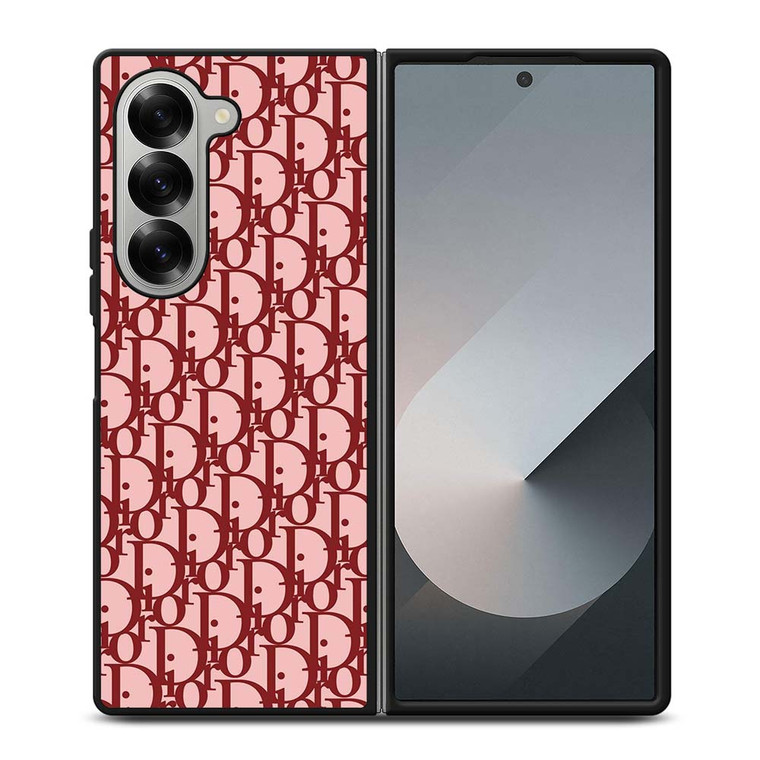CHRISTIAN DIOR RED CHRISTIAN DIOR PARIS MONOGRAM Samsung Galaxy Z Fold 6 Case Cover