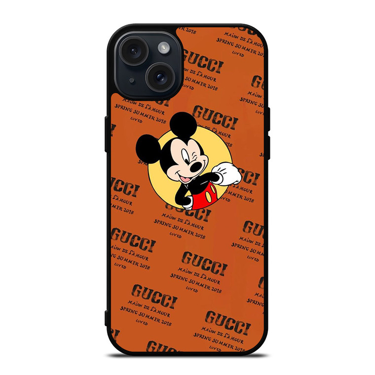 GUCCI LOGO PATTERN MICKEY MOUSE DISNEY SPRING SUMMER iPhone 15 Plus Case Cover