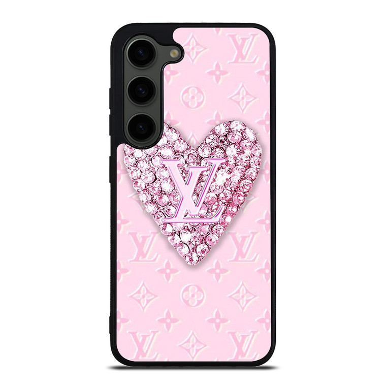 LOUIS VUITTON LOGO PINK HEART DIAMOND Samsung Galaxy S23 Plus Case Cover