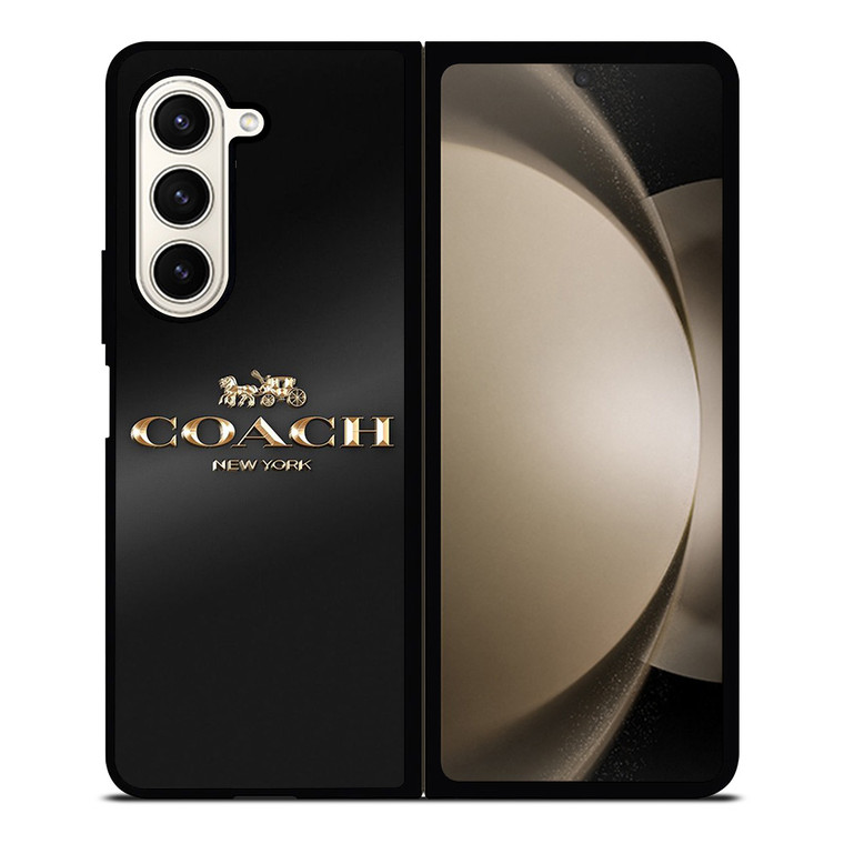 COACH NEW YORK GOLDEN LOGO Samsung Galaxy Z Fold 5 Case Cover