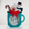 Mug Lighted Shadowbox Decor Snowman