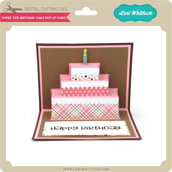 A2 Pop Up Birthday Cake Card - Lori Whitlock's SVG Shop