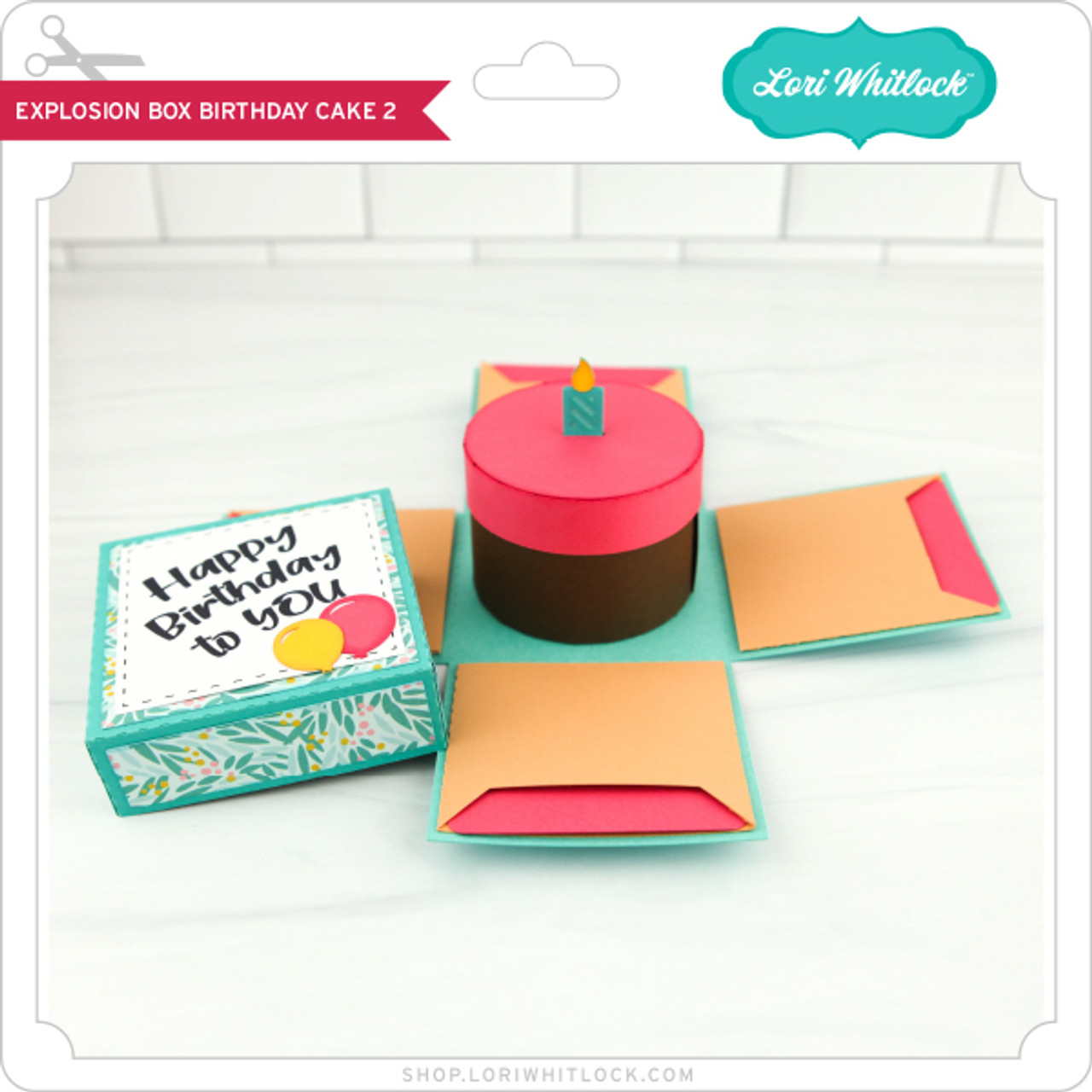 Birthday Cake Explosion Box Lori Whitlock's SVG Shop