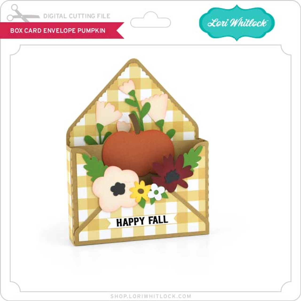 Center Box Card Envelope Lori Whitlock's SVG Shop