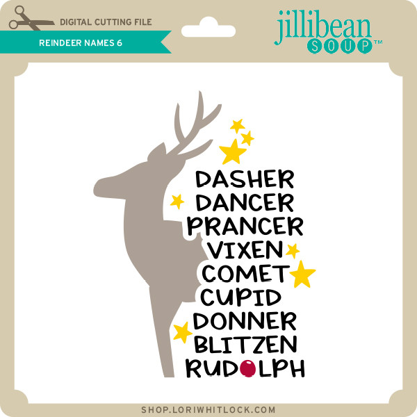 Reindeer Names 6 - Lori Whitlock's SVG Shop