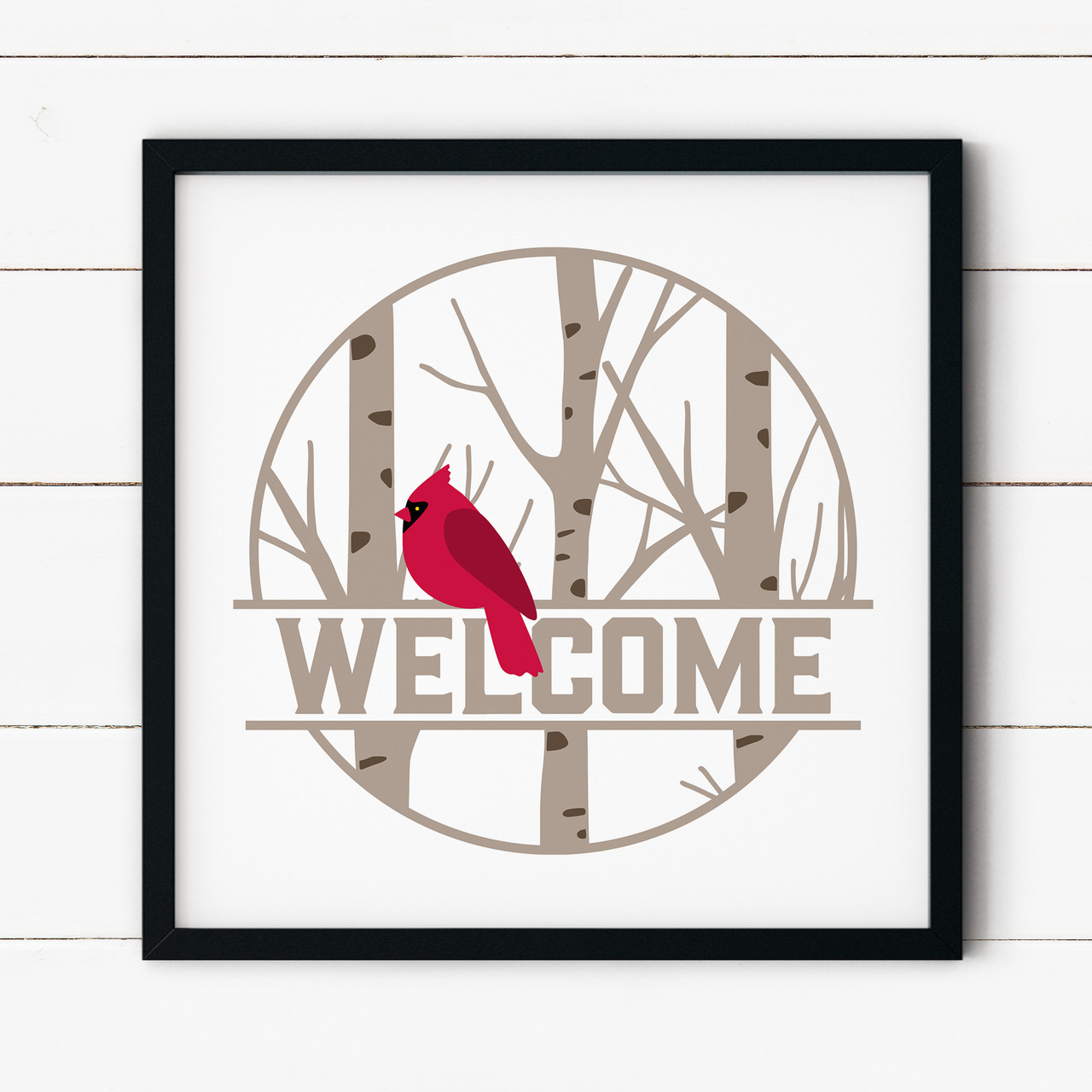 Cardinal Note Welcom Welcome Cardinal - Lori Whitlock's SVG Shop