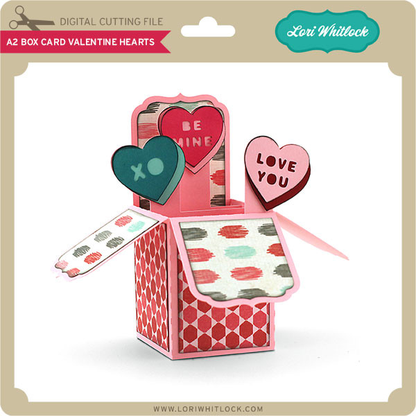 A2 Box Card Valentine Hearts - Lori Whitlock's SVG Shop