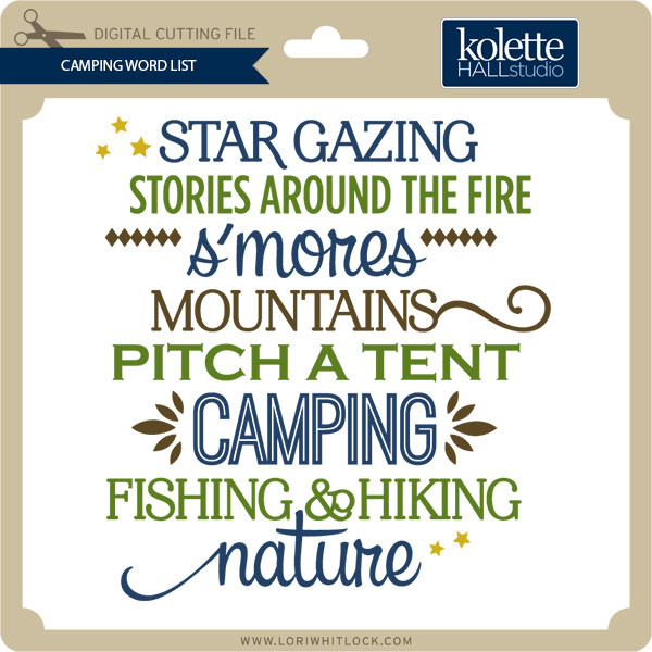 Camping Word List Lori Whitlock's SVG Shop