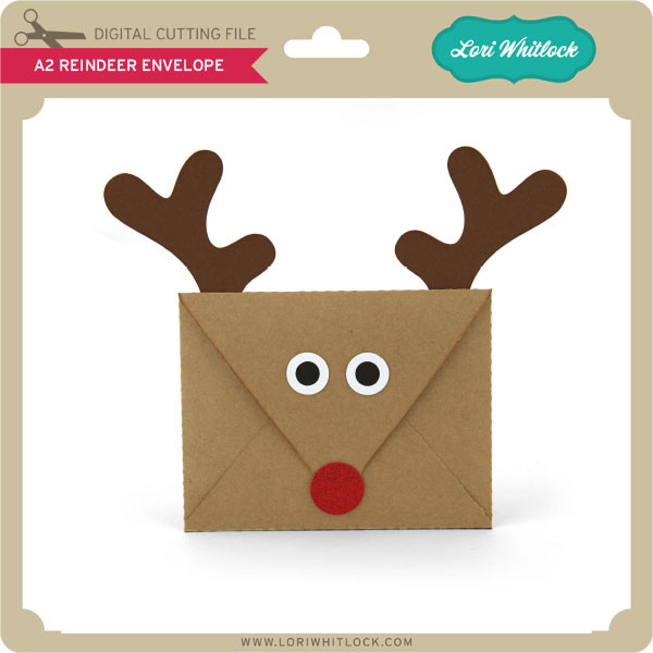 A2 Reindeer Envelope - Lori Whitlock's SVG Shop