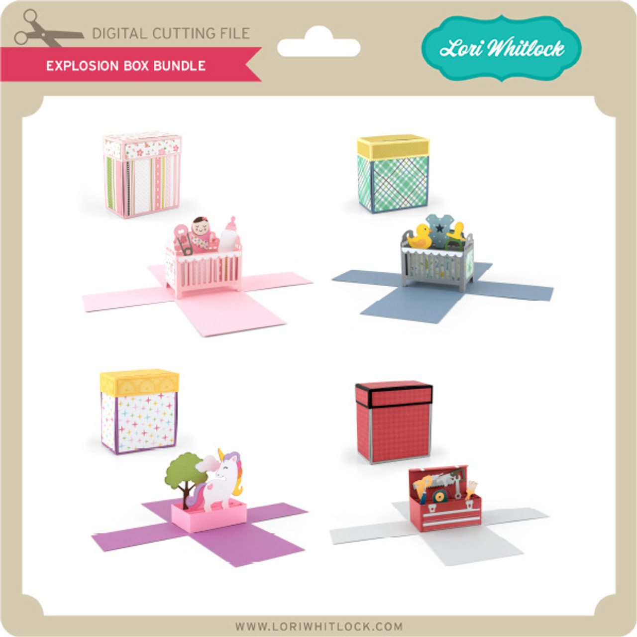 Explosion Box 4 Gift Boxes - Lori Whitlock's SVG Shop