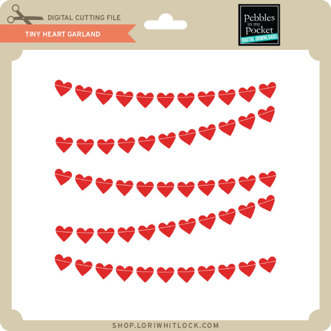 Tiny Heart Garland - Lori Whitlock's SVG Shop
