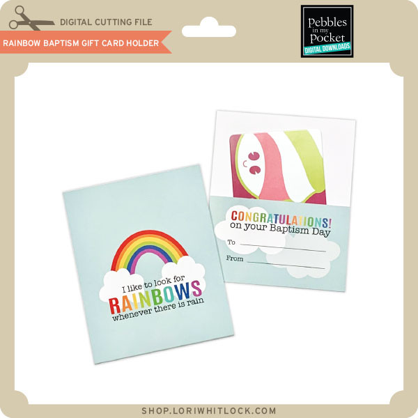 Rainbow Baptism Gift Card Holder - Lori Whitlock's Svg Shop
