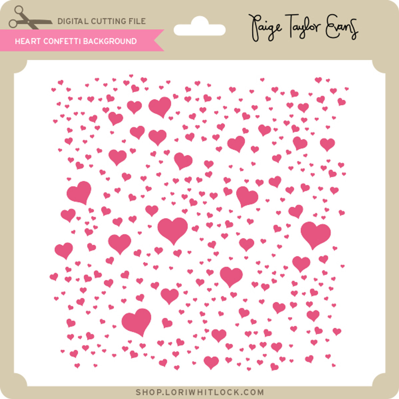 Heart Confetti Card And Envelope - Lori Whitlock's SVG Shop