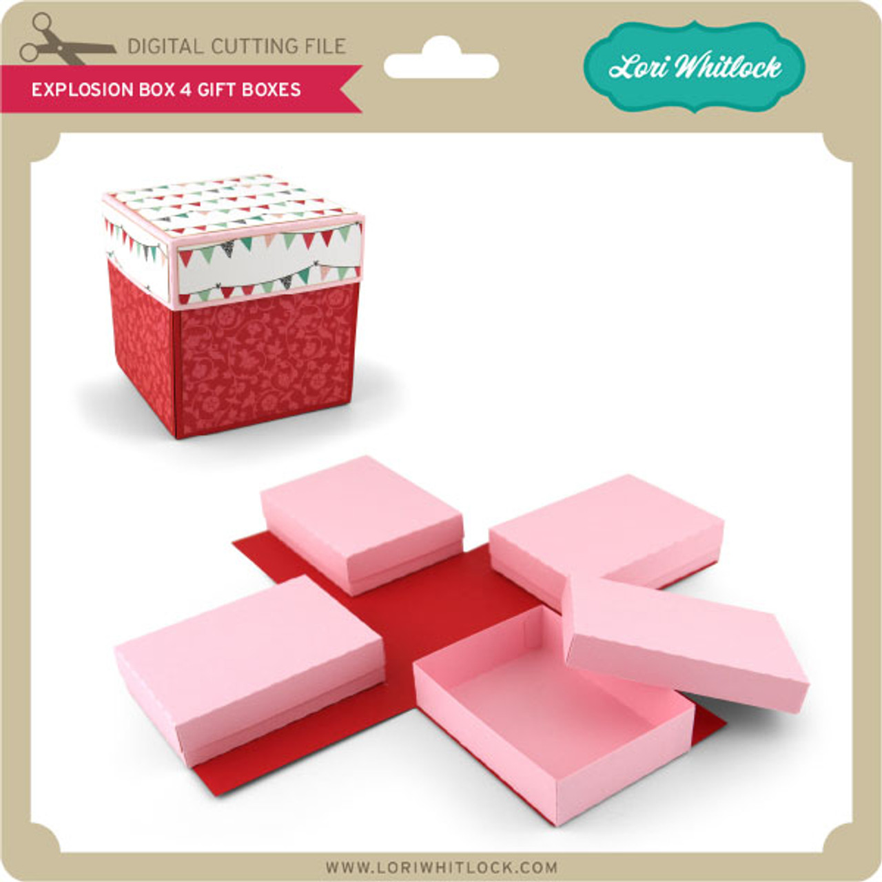 Explosion Box 4 Gift Boxes - Lori Whitlock's SVG Shop