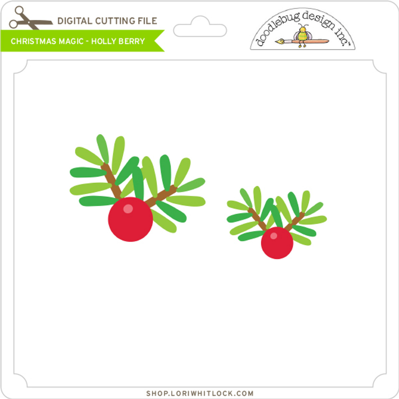 Christmas Holly with Berries - Lori Whitlock's SVG Shop