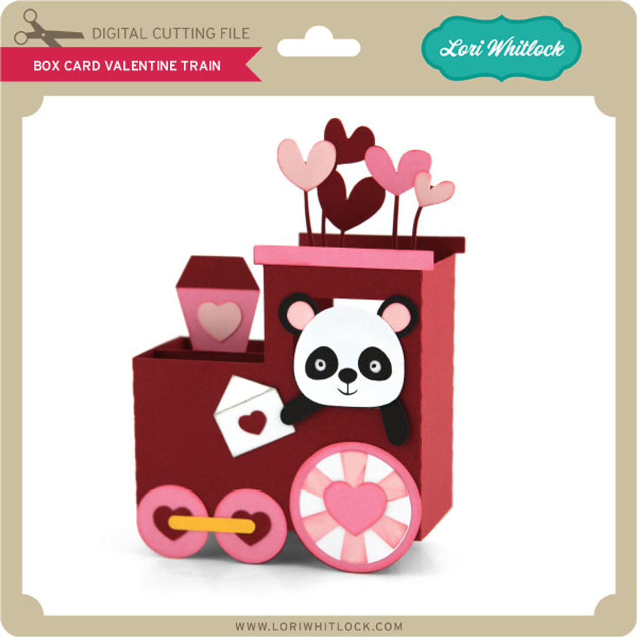 Box Card Valentine Train - Lori Whitlock's SVG Shop