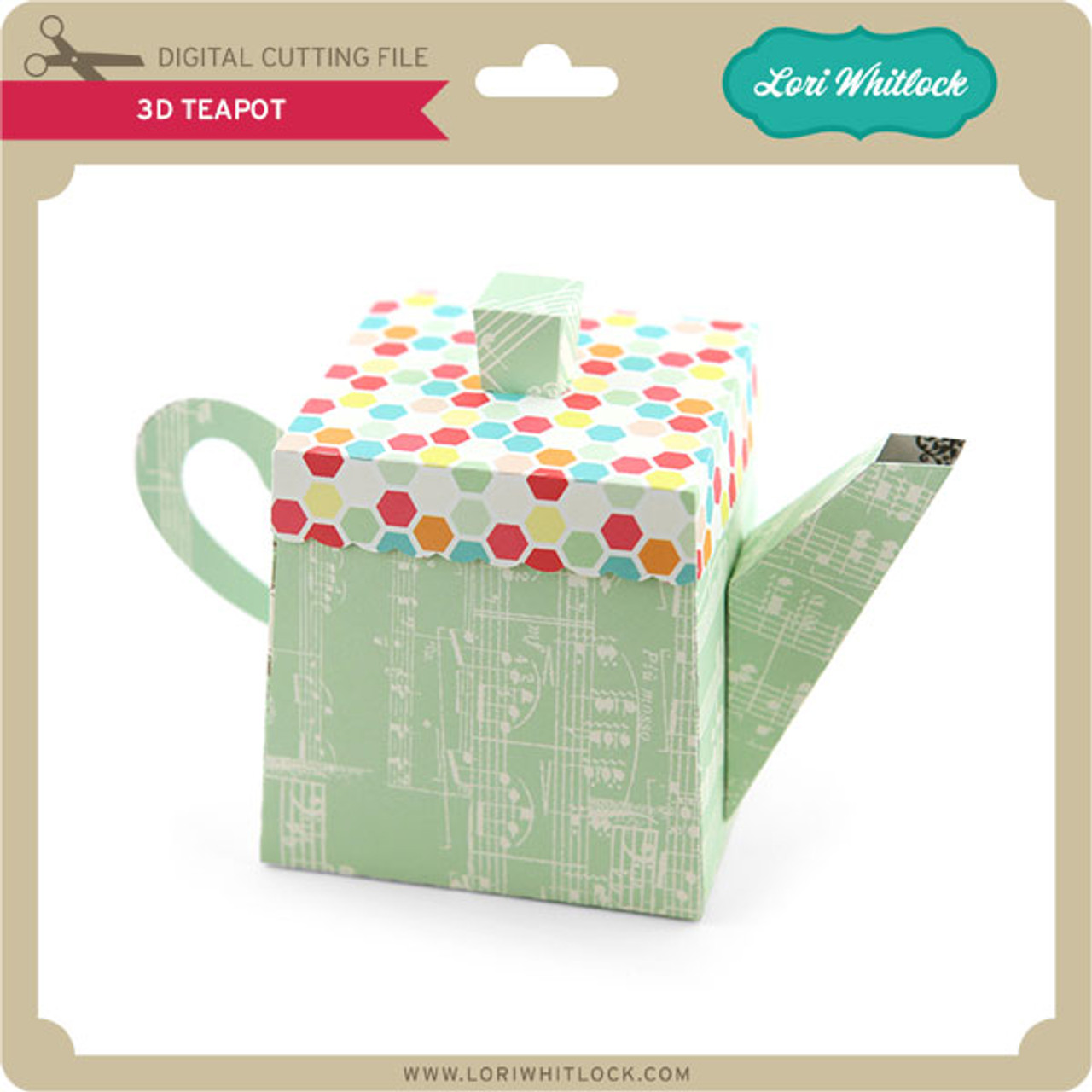 3D Teapot SVG File, 3D Paper Tea Pot SVG Cut File Tea SVG 3D Treat