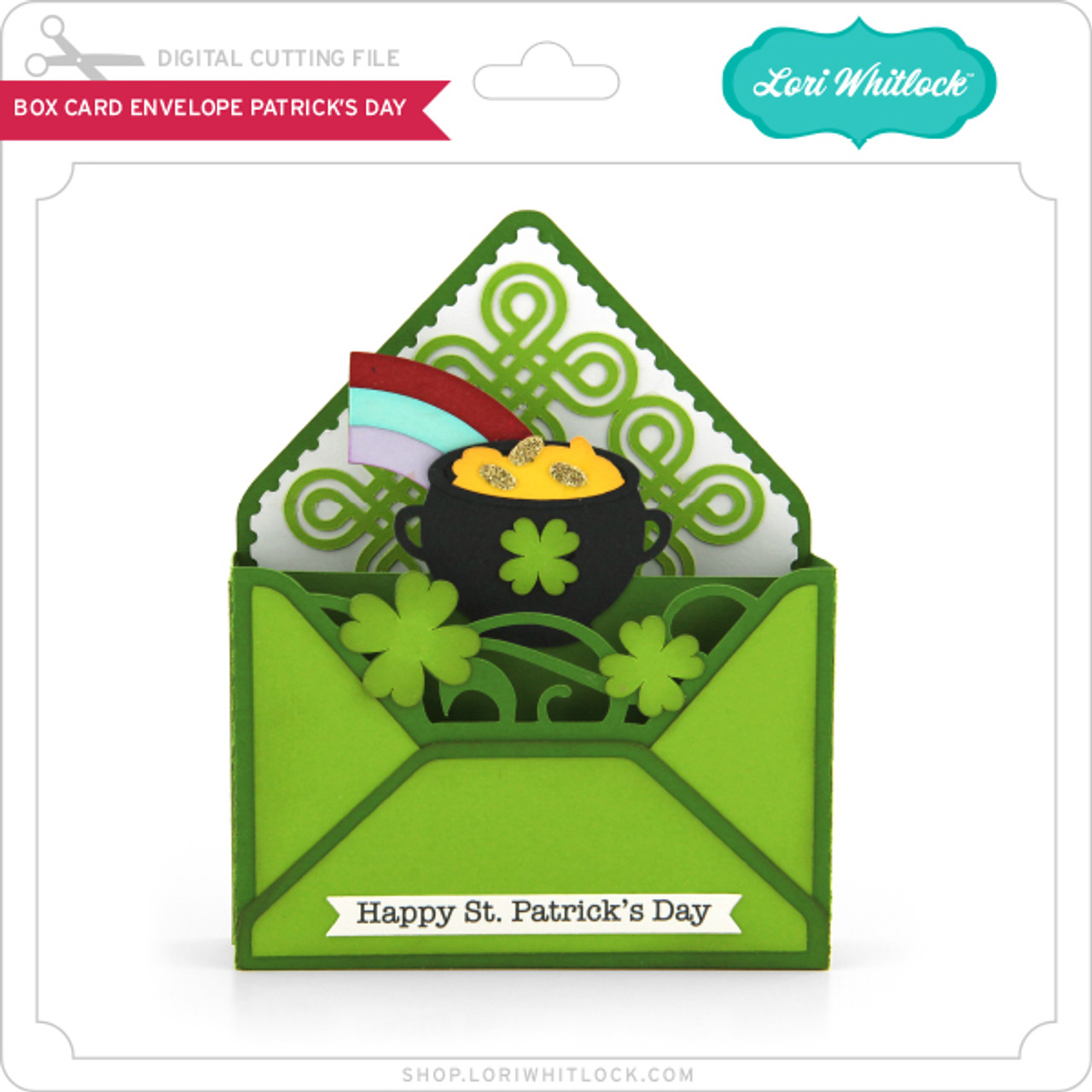 Box Card Envelope St Patrick's Day - Lori Whitlock's SVG Shop