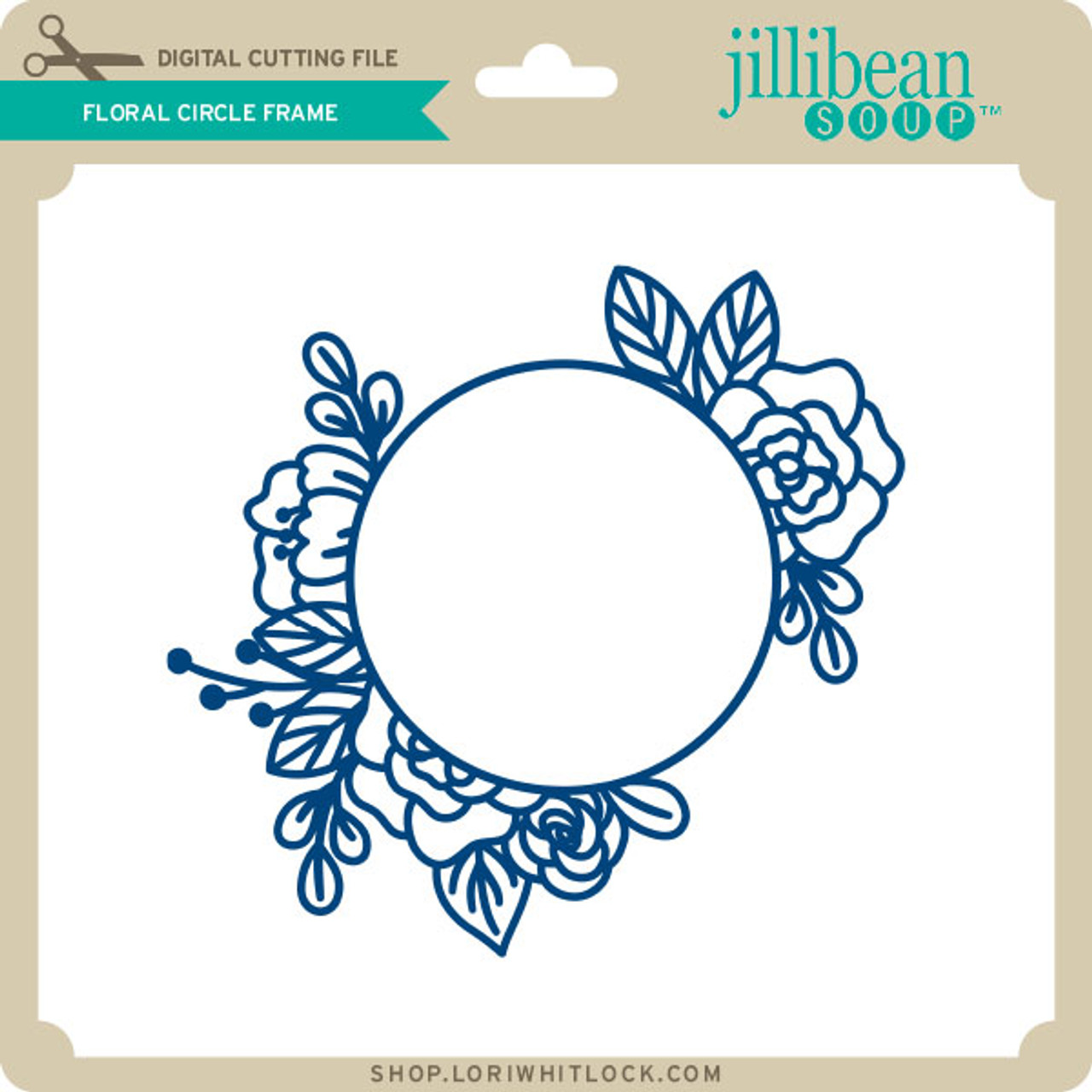 Floral round monogram svg, Flower wreath cut file, Double frame