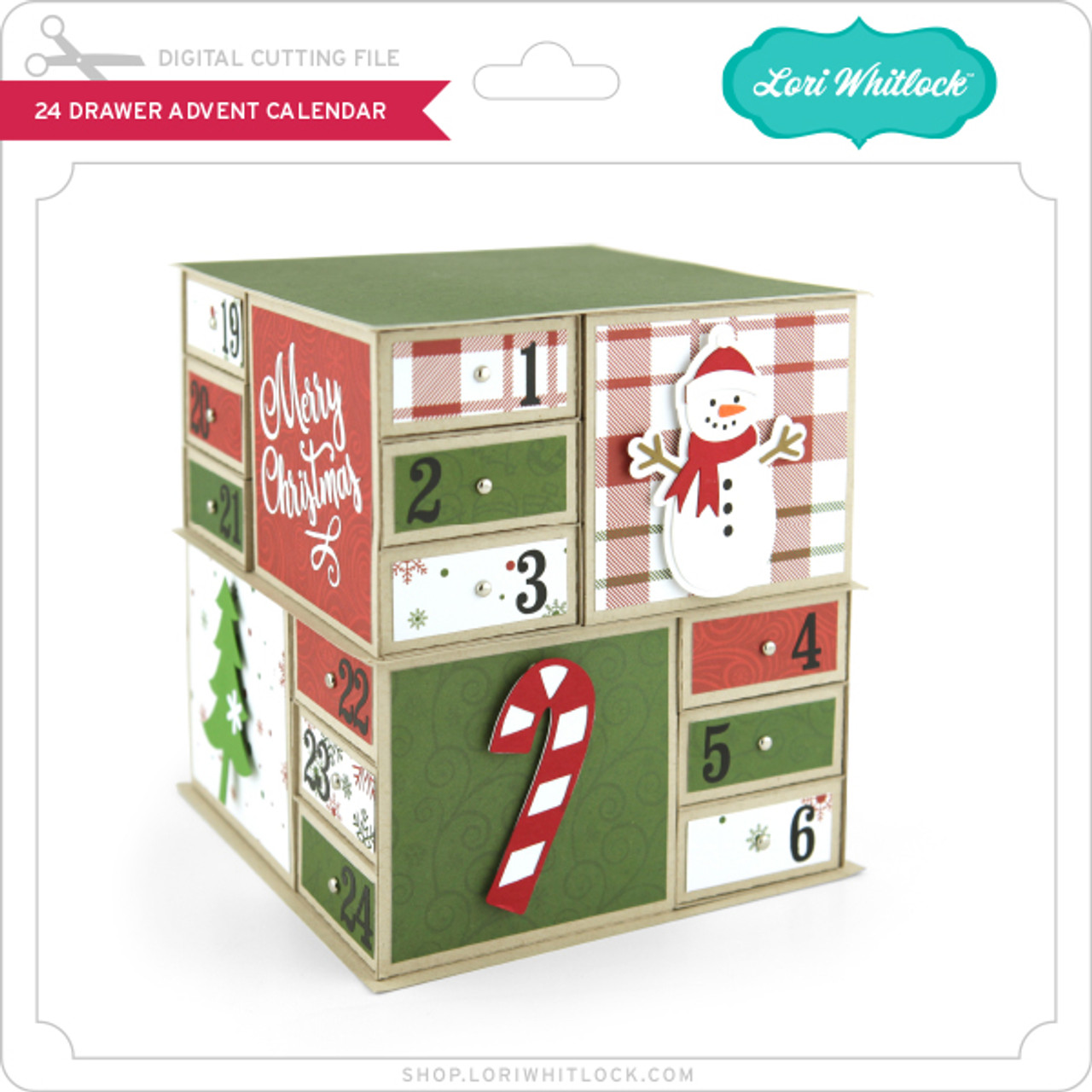 GWHOLE Christmas Advent Calendar 1-24 Numbers Buttons for Christmas  Countdown Calendar Making, Style 1