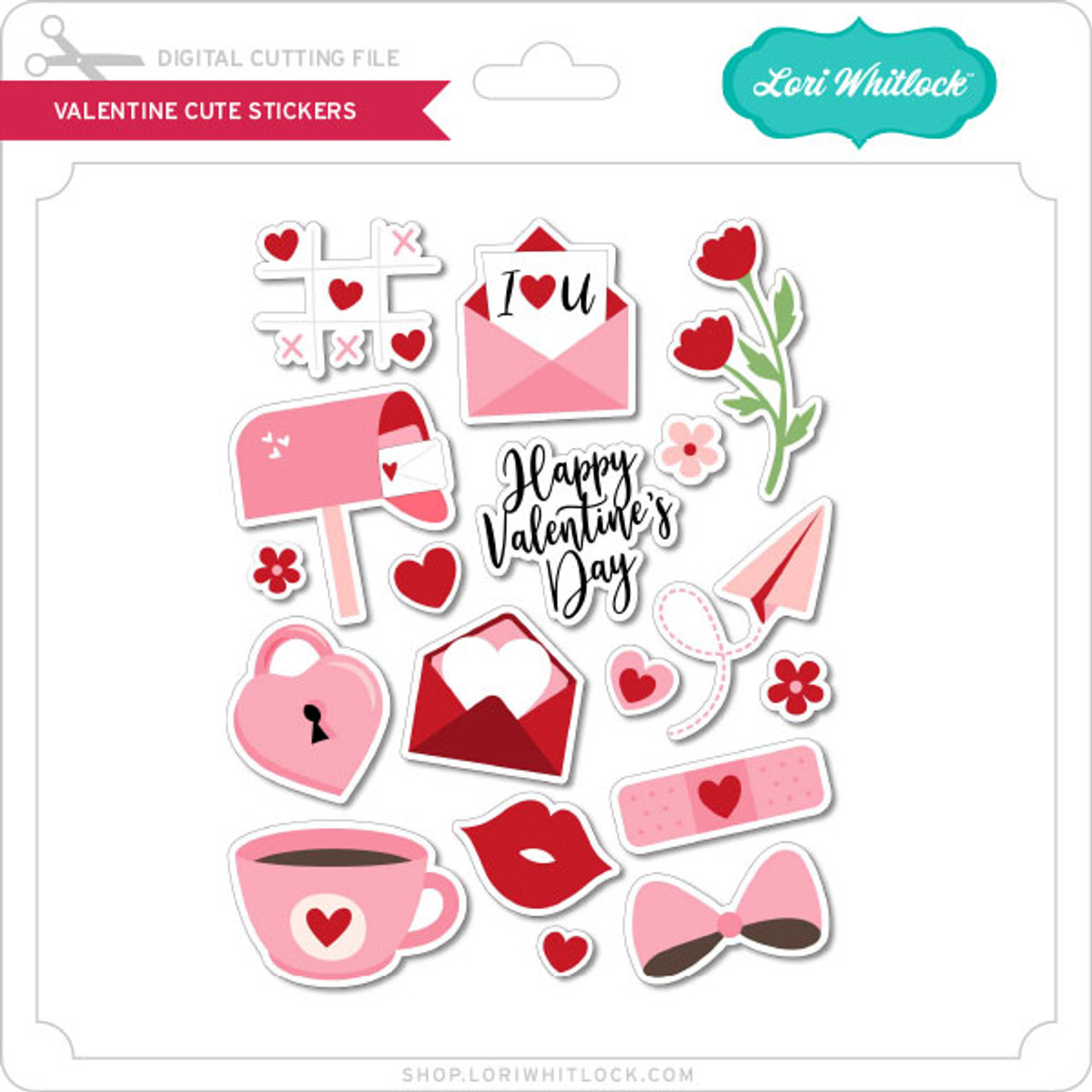 Valentine Cute Stickers - Lori Whitlock's SVG Shop