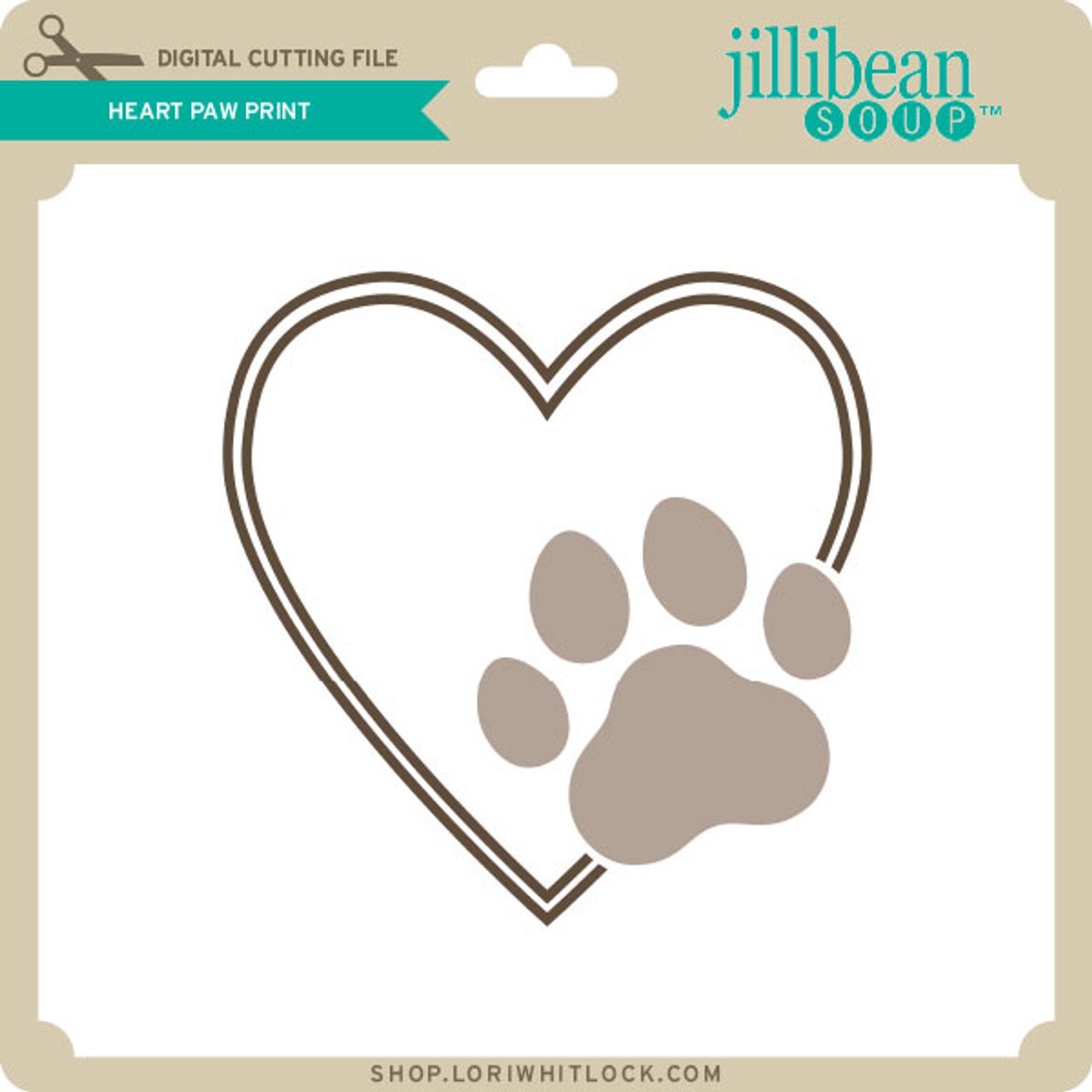 Paw Print Heart SVG design