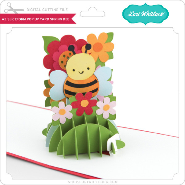A2 Sliceform Pop Up Card Spring Bee - Lori Whitlock's SVG Shop