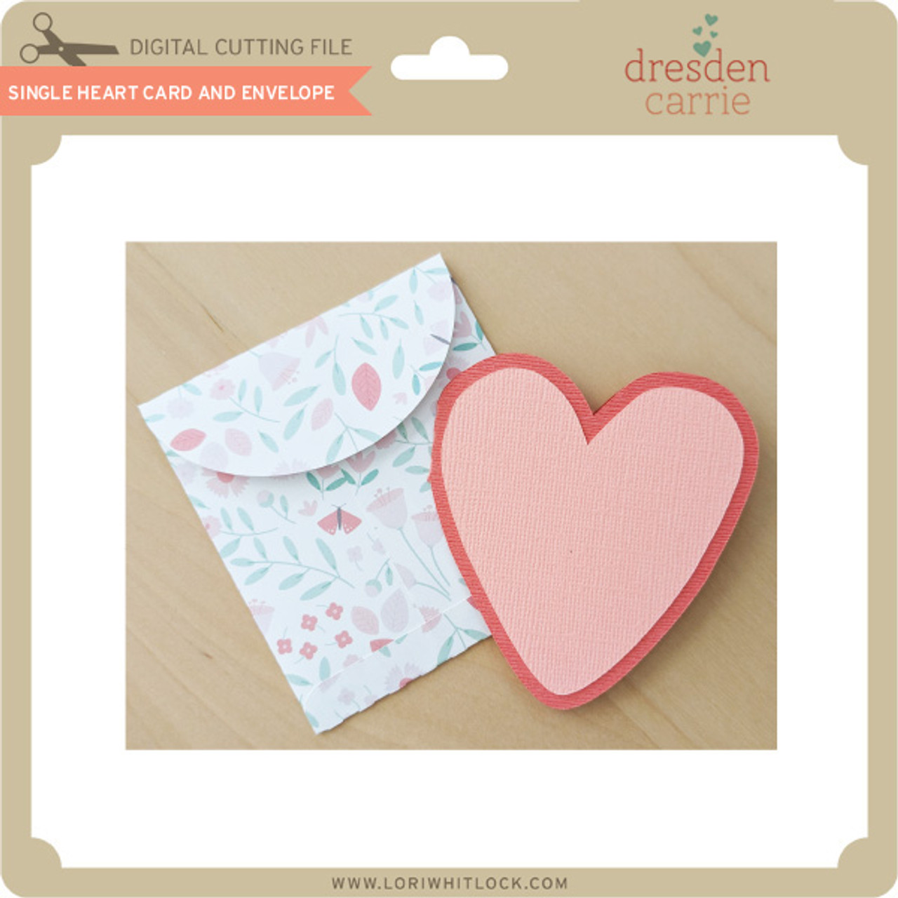 Heart Confetti Card And Envelope - Lori Whitlock's SVG Shop