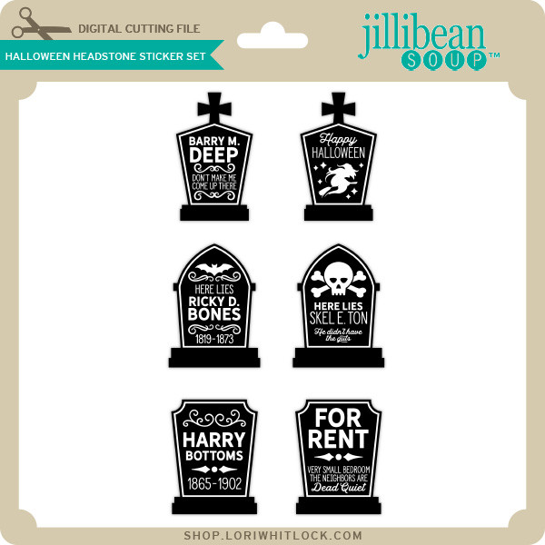 Halloween Headstone Sticker Set - Lori Whitlock's SVG Shop