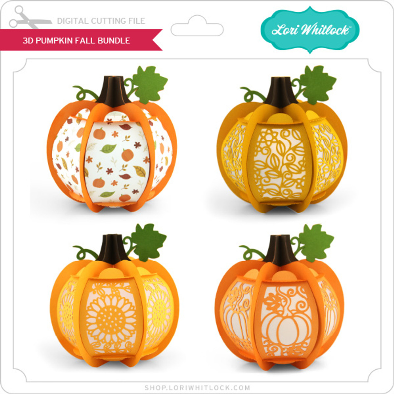 3D Pumpkin Fall Bundle - Lori Whitlock's SVG Shop