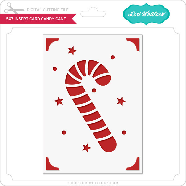 5X7 Insert Card Candy Cane - Lori Whitlock's SVG Shop