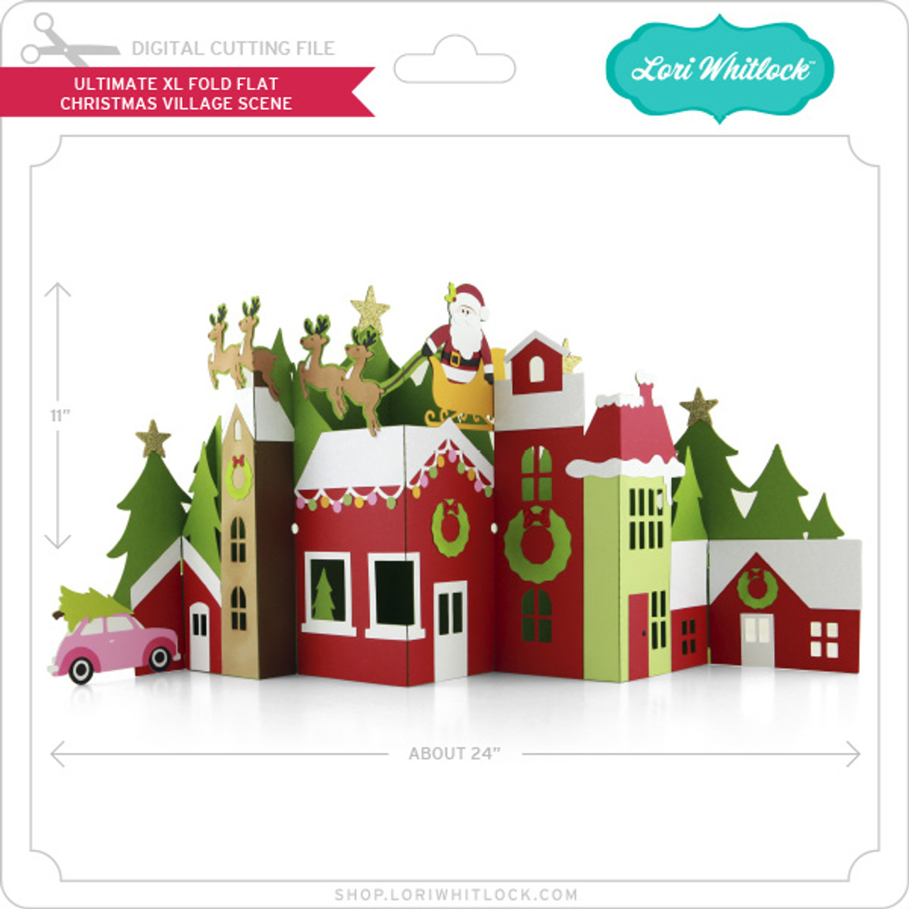 Ultimate XL Fold Flat Christmas Village Scene - Lori