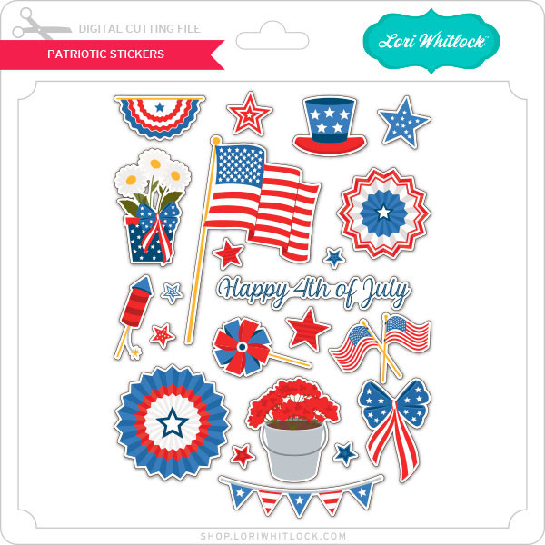 Patrotic Sticker Patriotic Stickers - Lori Whitlock's SVG Shop