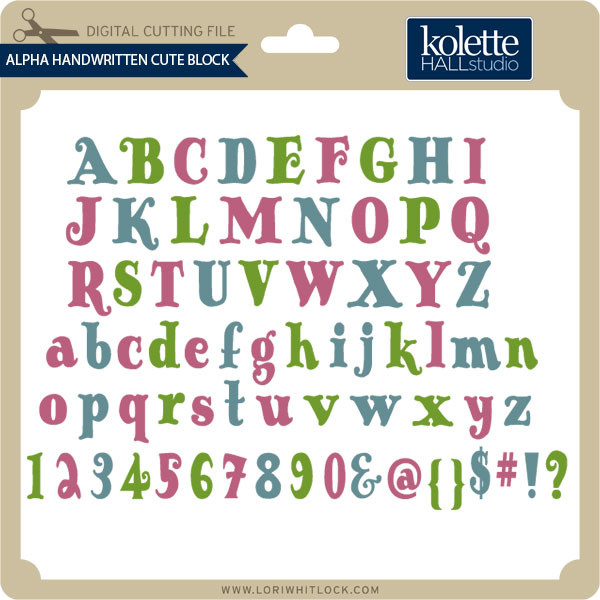 Svg Alpha Block Alpha Handwritten Cute Block - Lori Whitlock's SVG Shop