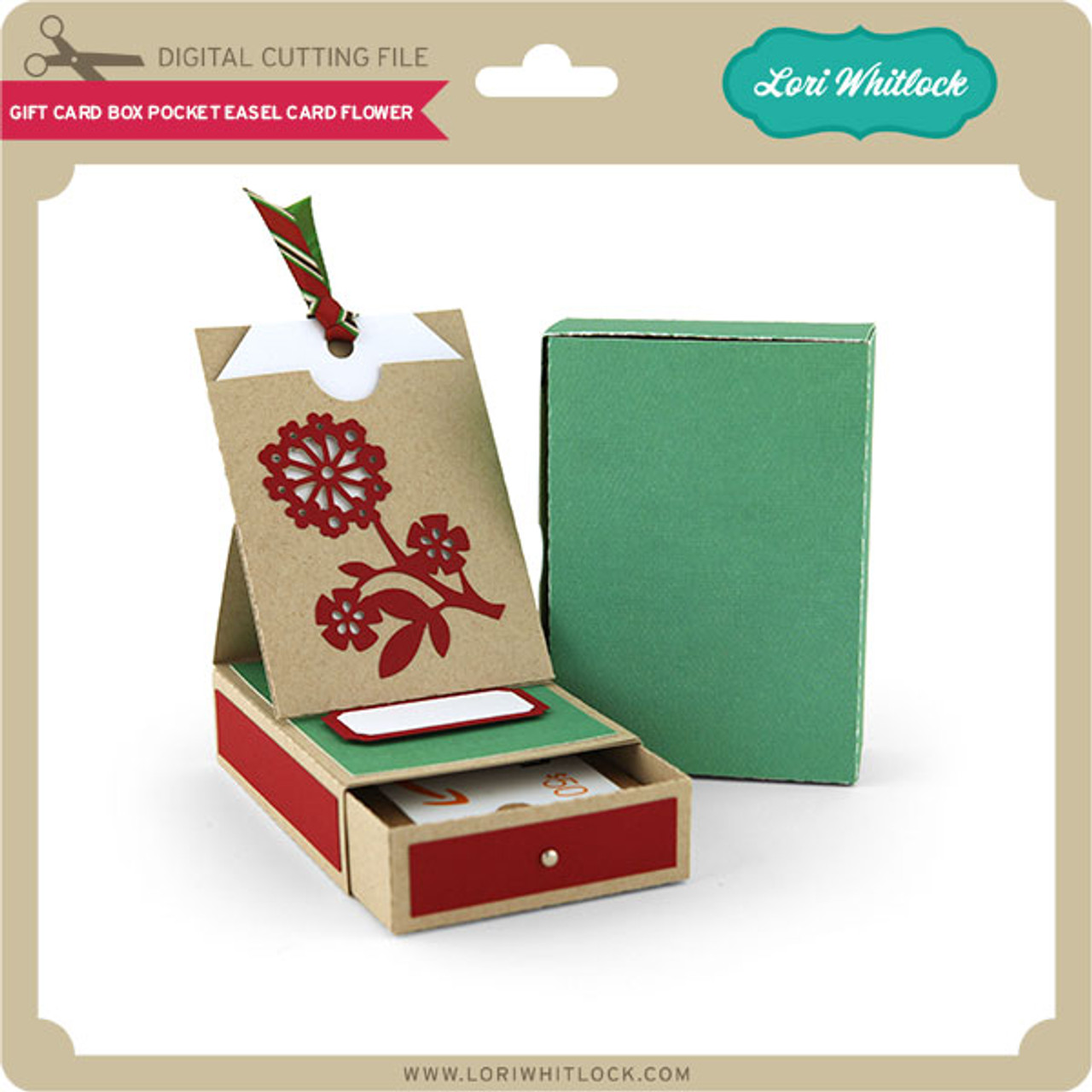 Gift Card Box Pocket Easel Card Star - Lori Whitlock's SVG Shop