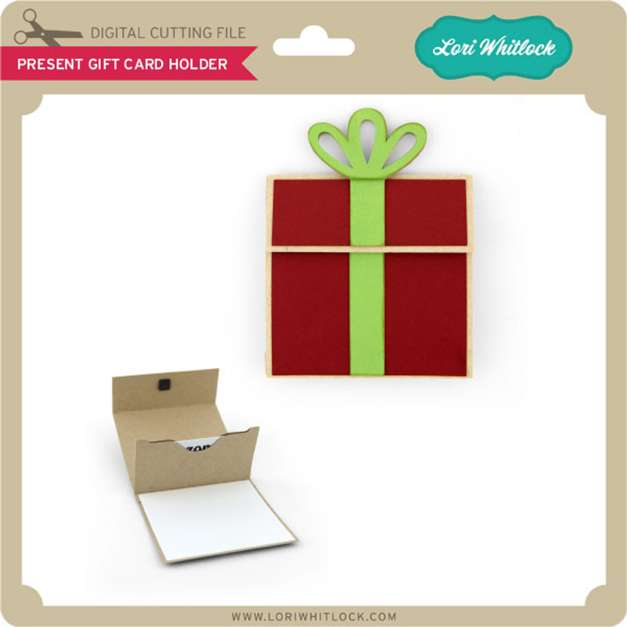 Christmas Present Gift Card Holder SVG File for Cricut