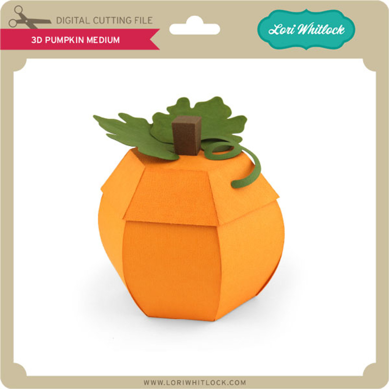 3D Pumpkin Medium - Lori Whitlock's SVG Shop